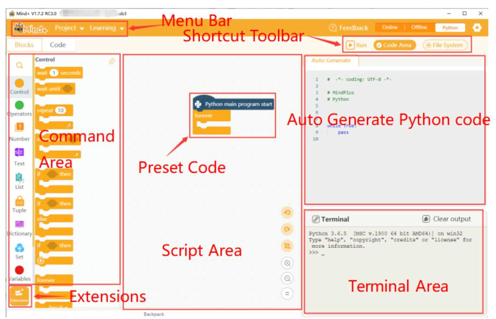 Unique Feature - Mind+ (Mindplus) Combines Block and Text Coding in a Single Programming Interface