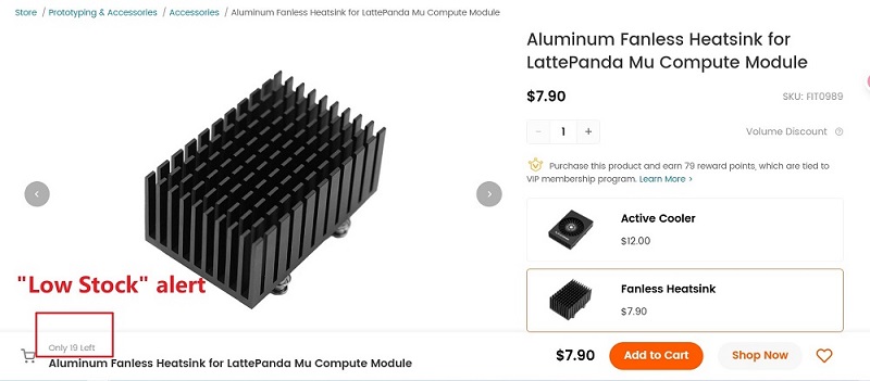DFRobot U.S. Warehouse Low Stock Notification