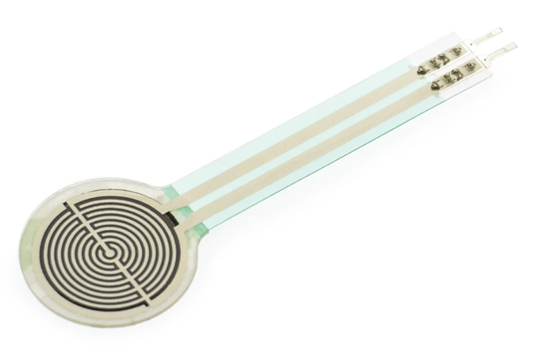  Front of thin film force sensor with pressure-sensitive surface and extended leads.-DFRobot product sku:SEN0295 image. Front shot of tactile sensor with peel & stick design, Thin Film Force Sensor for smart home applications. Angled shot of resistive thin film sensor surface with etched details and texture showcasing pressure-sensitive tactile design for robotics applications. Side shot showing thin film force sensor with resistive tactile design for robotics applications  Video  Photos Circular Force Sensor with Extended Leads (Diameter: 18.3mm, 20g-6kg, Thickness: 0.4mm)